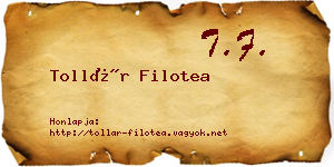 Tollár Filotea névjegykártya